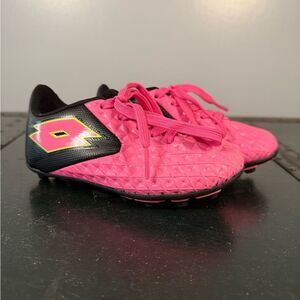 Lotto Cleats Forza Elite II Jr Kids Soccer Shoes Size 10 Pink Black